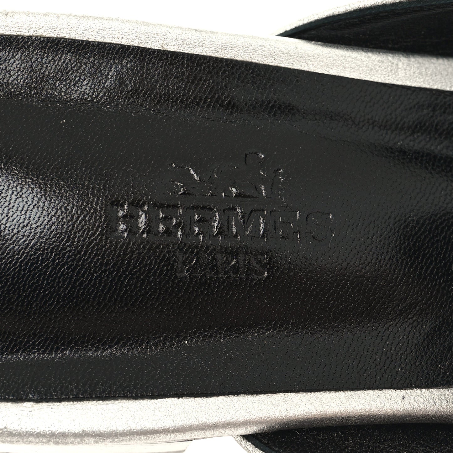 Metallic Nappa Trocadero Mule 38.5 Gris Argente