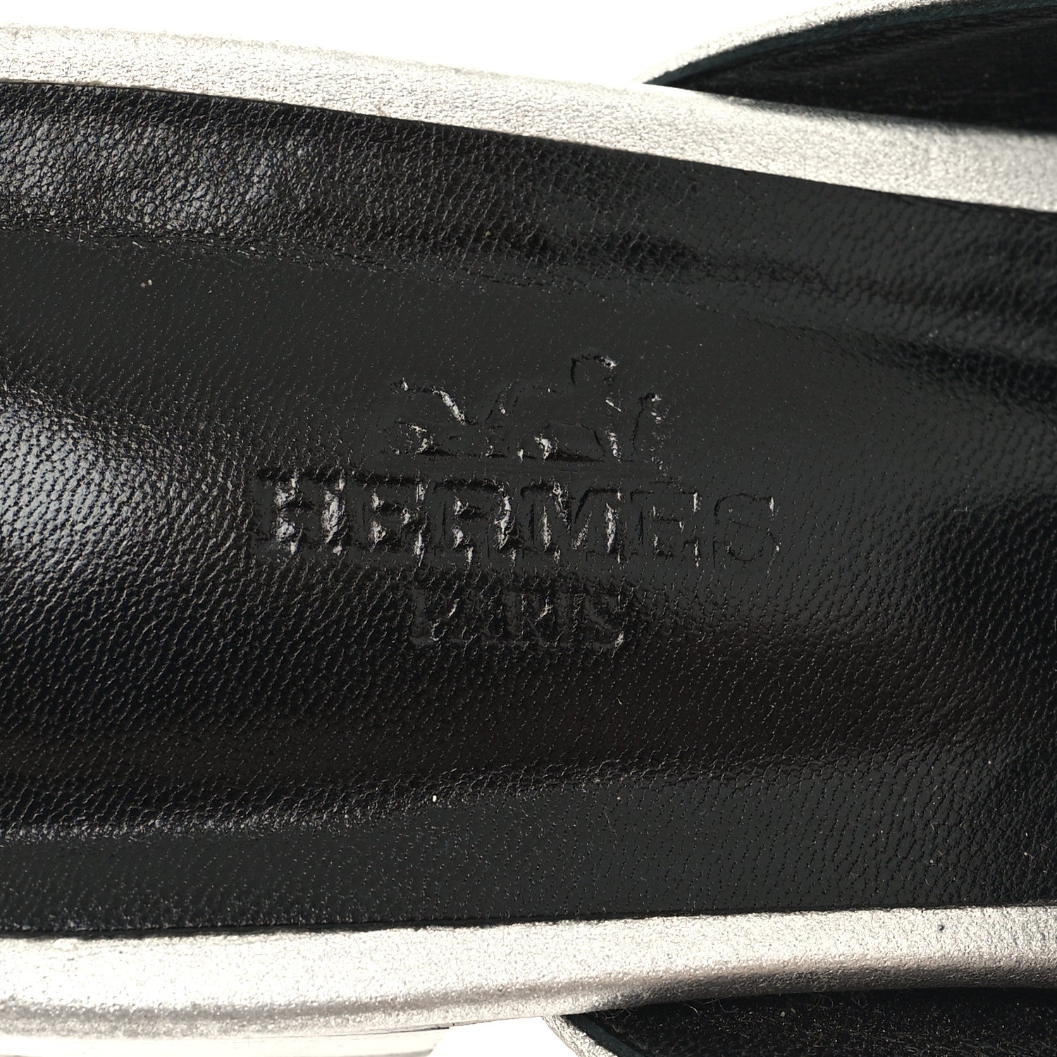 Hermes Metallic Nappa Trocadero Mule 38.5 Gris Argente 8 of 11