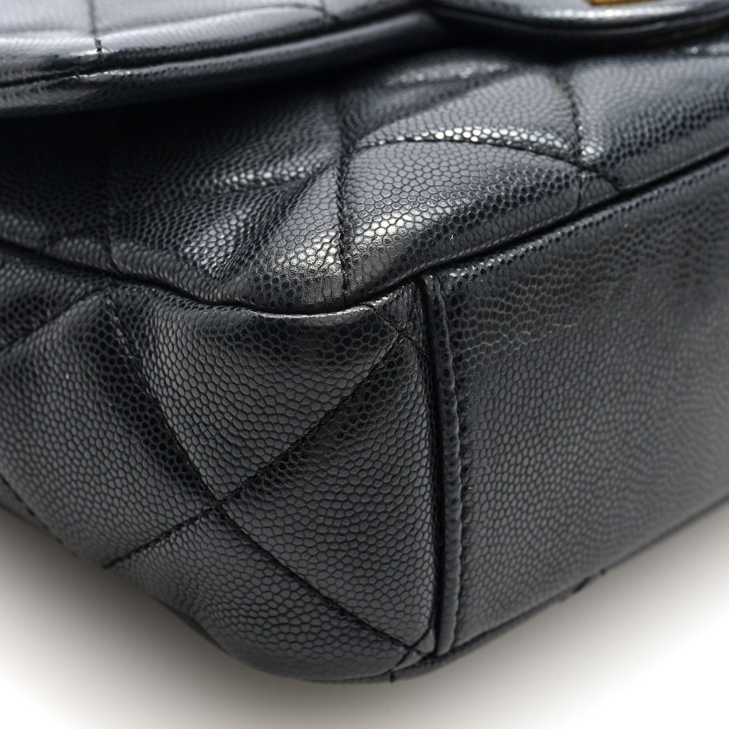 Caviar Quilted Small Twist Your Buttons Flap Black