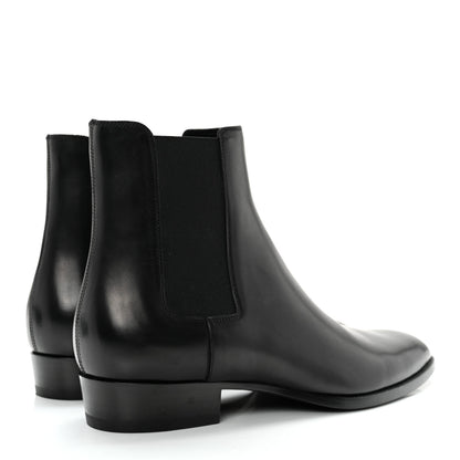 Saint Laurent Calfskin Mens Wyatt Chelsea Boots 45 Black 4 of 12