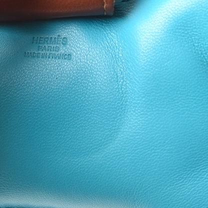 Hermes Milo Lambskin Grigri Rodeo Horse Bag Charm GM Bleu Azteque Bleu Electrique Fauve 3 of 4