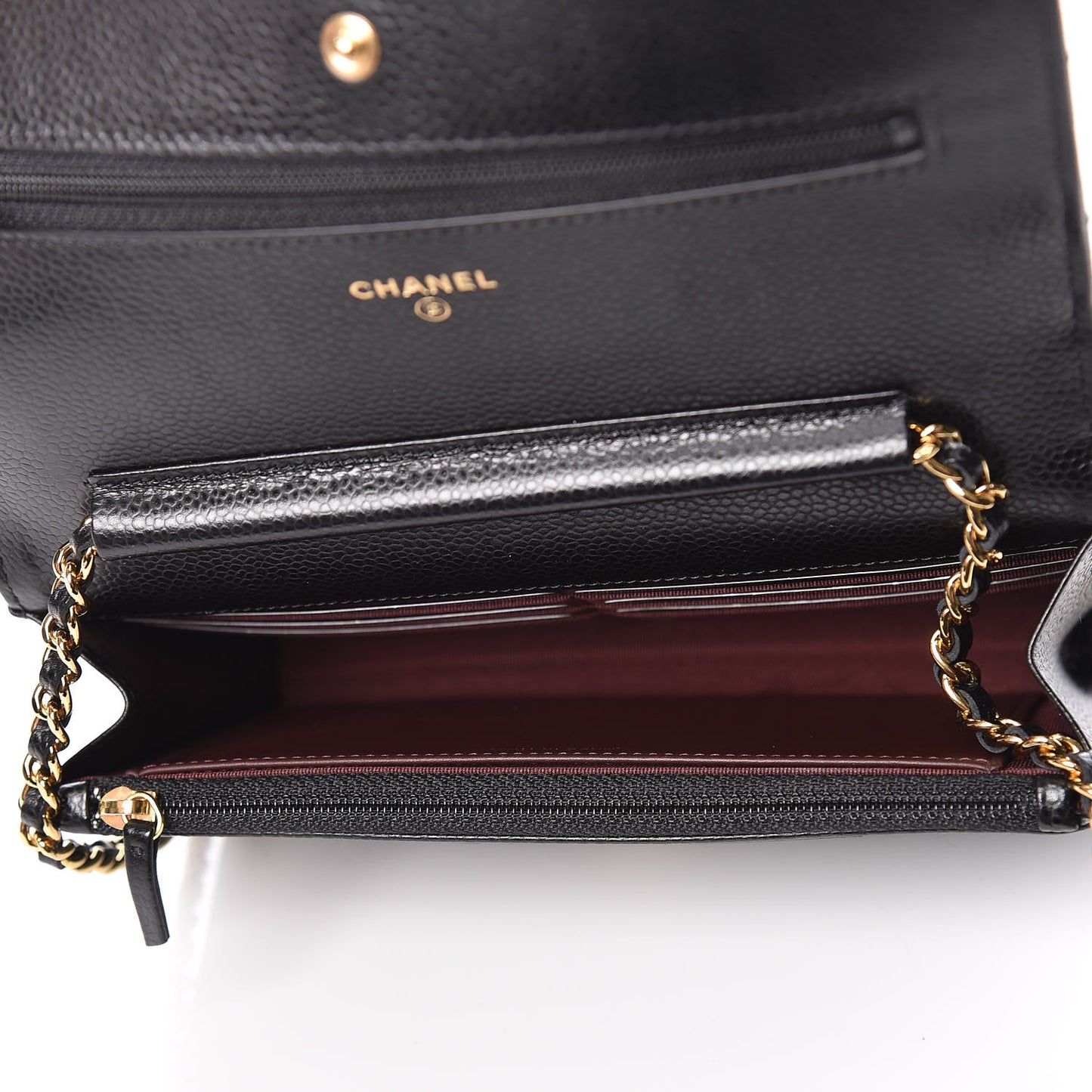 Caviar Quilted Wallet On Chain WOC Black
