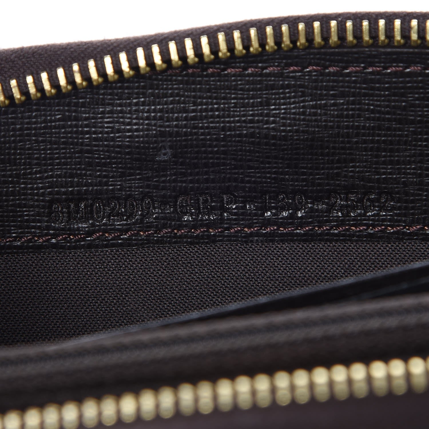 Fendi Zucca Spalmati Vitello Elite Zip Around Wallet Tobacco Ebano 7 of 7