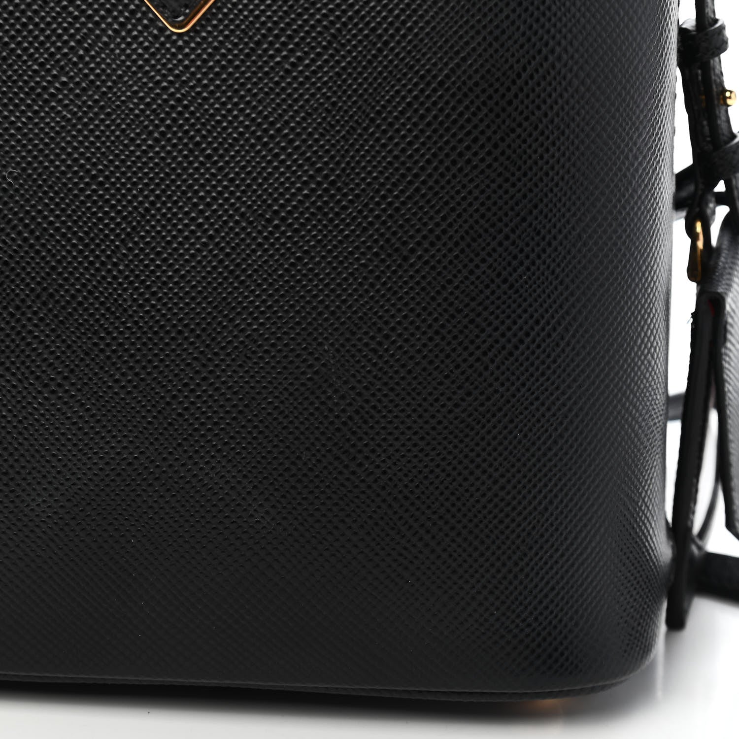 Prada Saffiano Cuir Small Panier Bucket Bag Black Fuoco 16 of 18