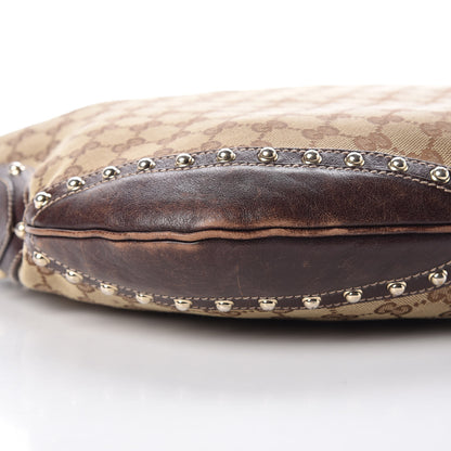Gucci Monogram Pelham Studded Shoulder Bag Brown 8 of 19