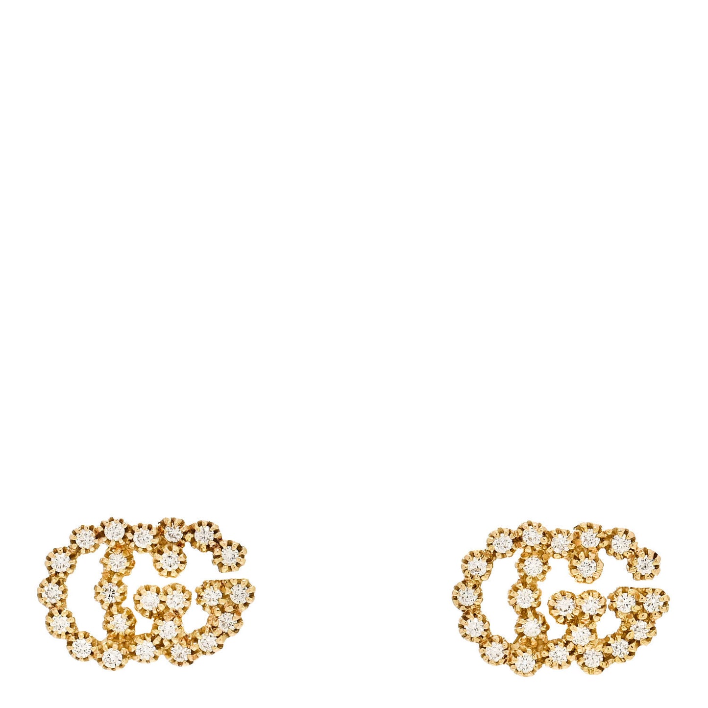 18K Yellow Gold Diamond Running G Earrings