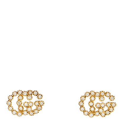 Gucci 18K Yellow Gold Diamond Running G Earrings 1 of 4