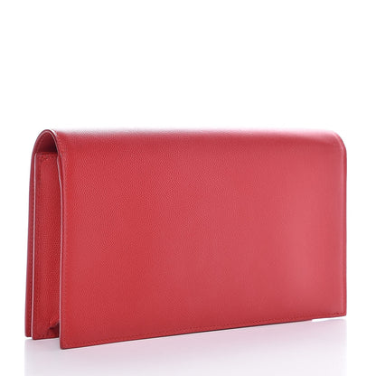 Saint Laurent Grain De Poudre Classic Monogram Kate Clutch New Red 3 of 6