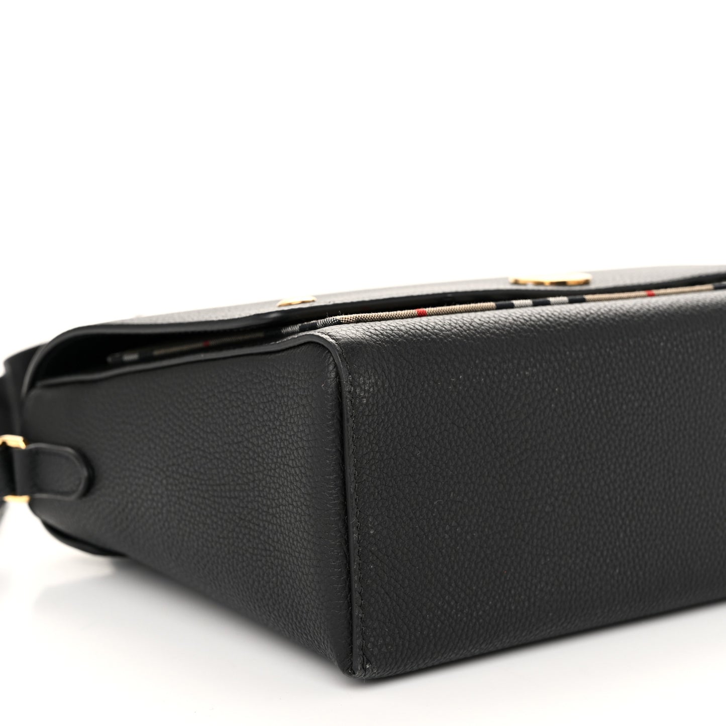 Grainy Calfskin Vintage Check Note Crossbody Bag Black