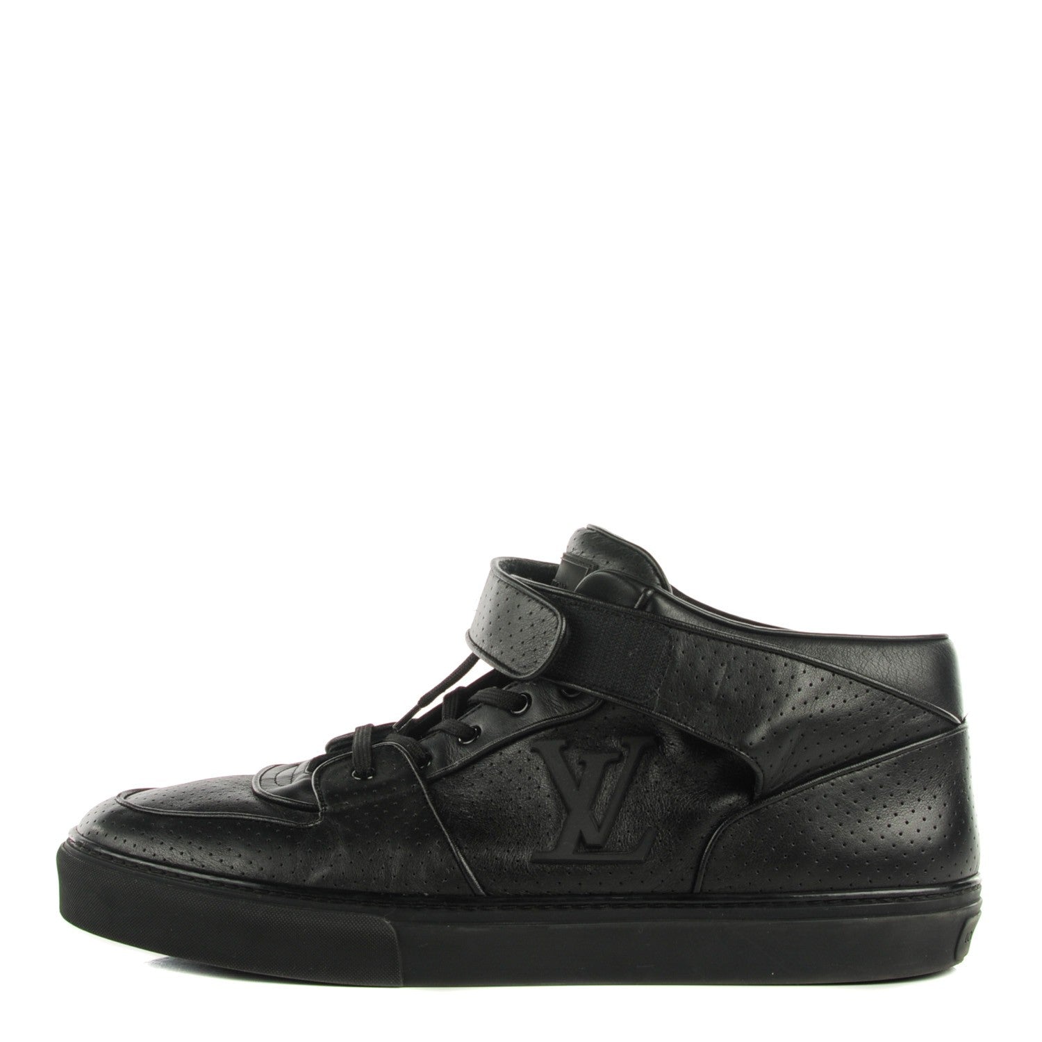 Louis Vuitton Perforated Leather Acapulco Mens Sneakers 14 Black 1 of 8
