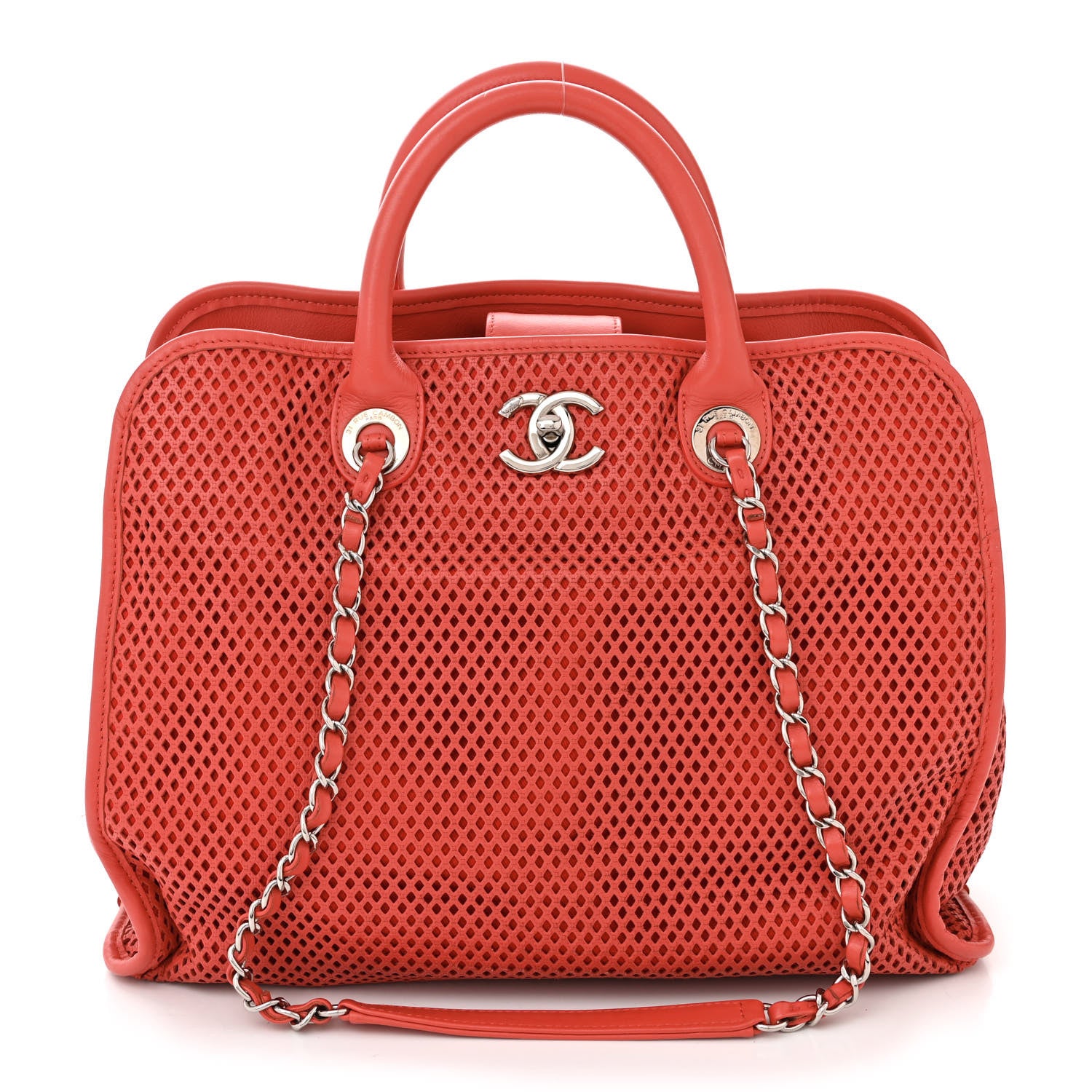 Chanel Calfskin Perforated Up In The Air Tote Red 1 of 10