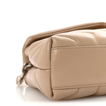 Saint Laurent Calfskin Y Quilted Monogram Toy Loulou Crossbody Bag Dark Beige 8 of 9