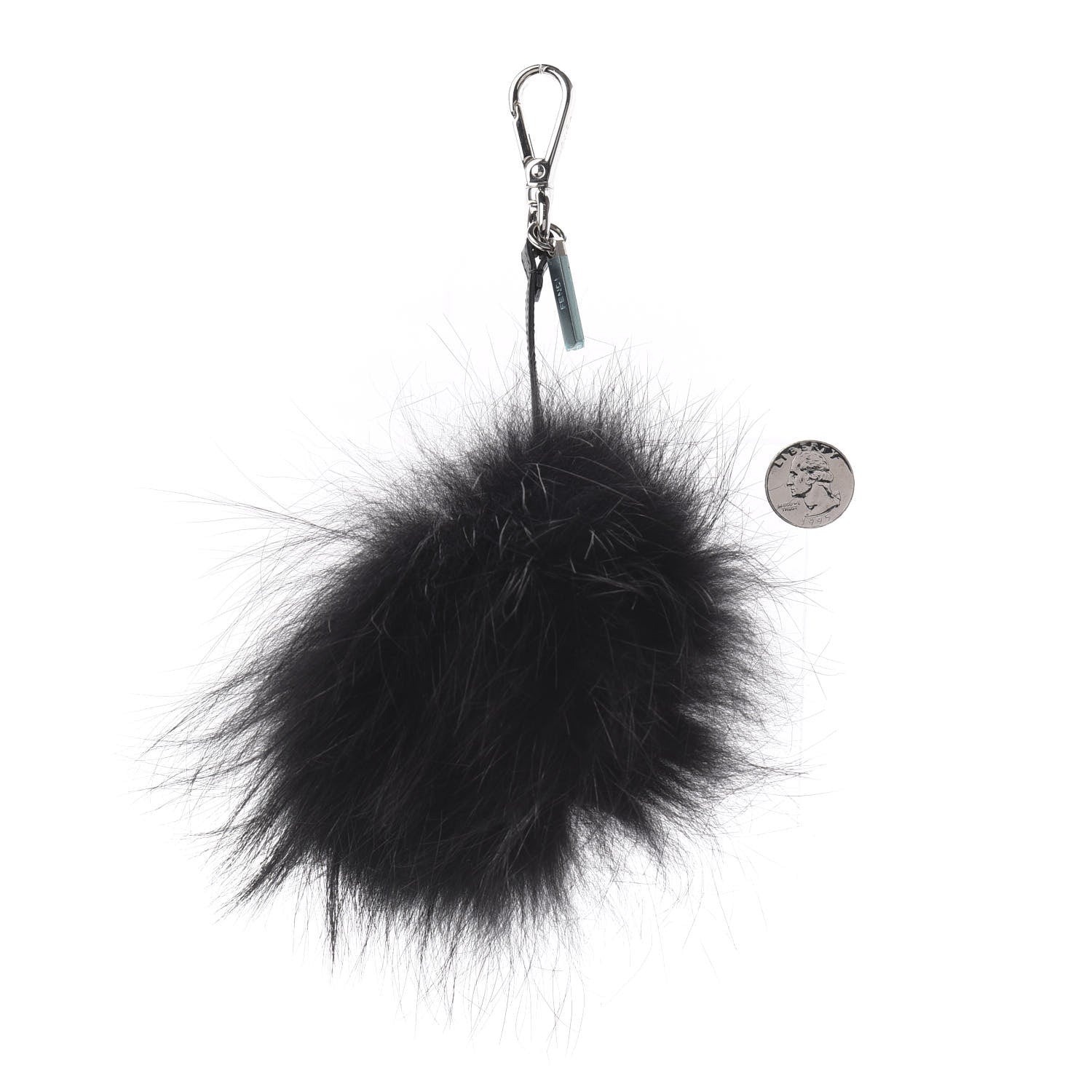 Fendi Vitello Elite Fox Fur Fusto Monster Bag Bug Charm Black Yellow 2 of 4