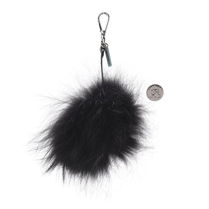 Fendi Vitello Elite Fox Fur Fusto Monster Bag Bug Charm Black Yellow 2 of 4