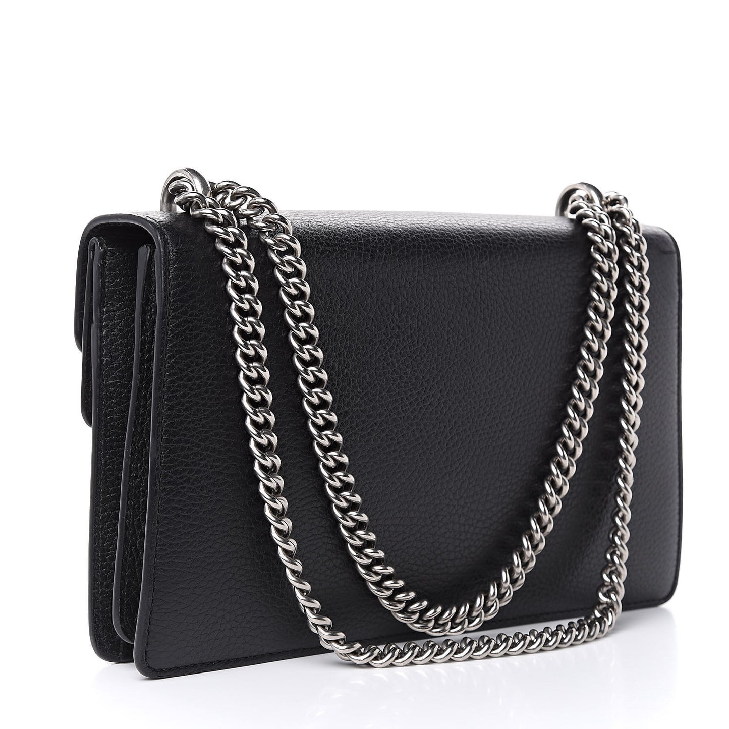 Pebbled Calfskin Small Dionysus Shoulder Bag Black