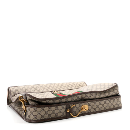 Gucci GG Supreme Monogram Textured Dollar Calfskin Web Ophidia Savoy Garment Bag Beige Ebony New Acero 4 of 10