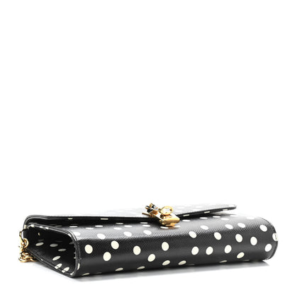 Dolce & Gabbana Dauphine Polka Dot Print Shoulder Bag Black 4 of 9