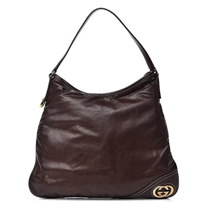 Gucci Calfskin Medium New Britt Hobo Dark Brown 1 of 13