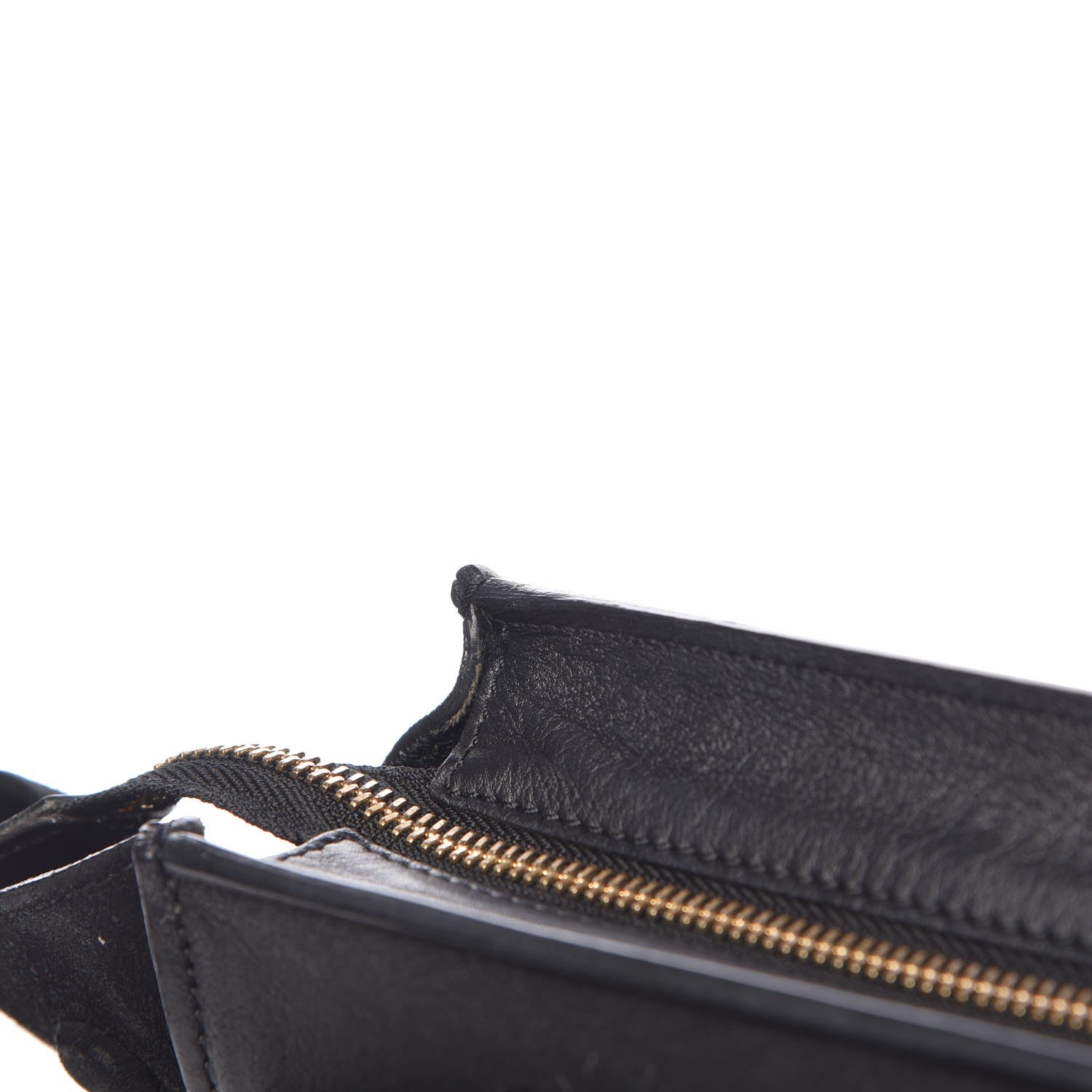 Celine Crocodile Embossed Calfskin Suede Medium Trapeze Black 13 of 23