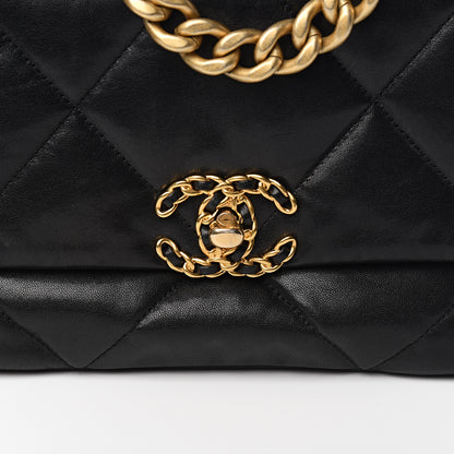 Chanel Goatskin Quilted Medium 19 Flap Black 9 of 10