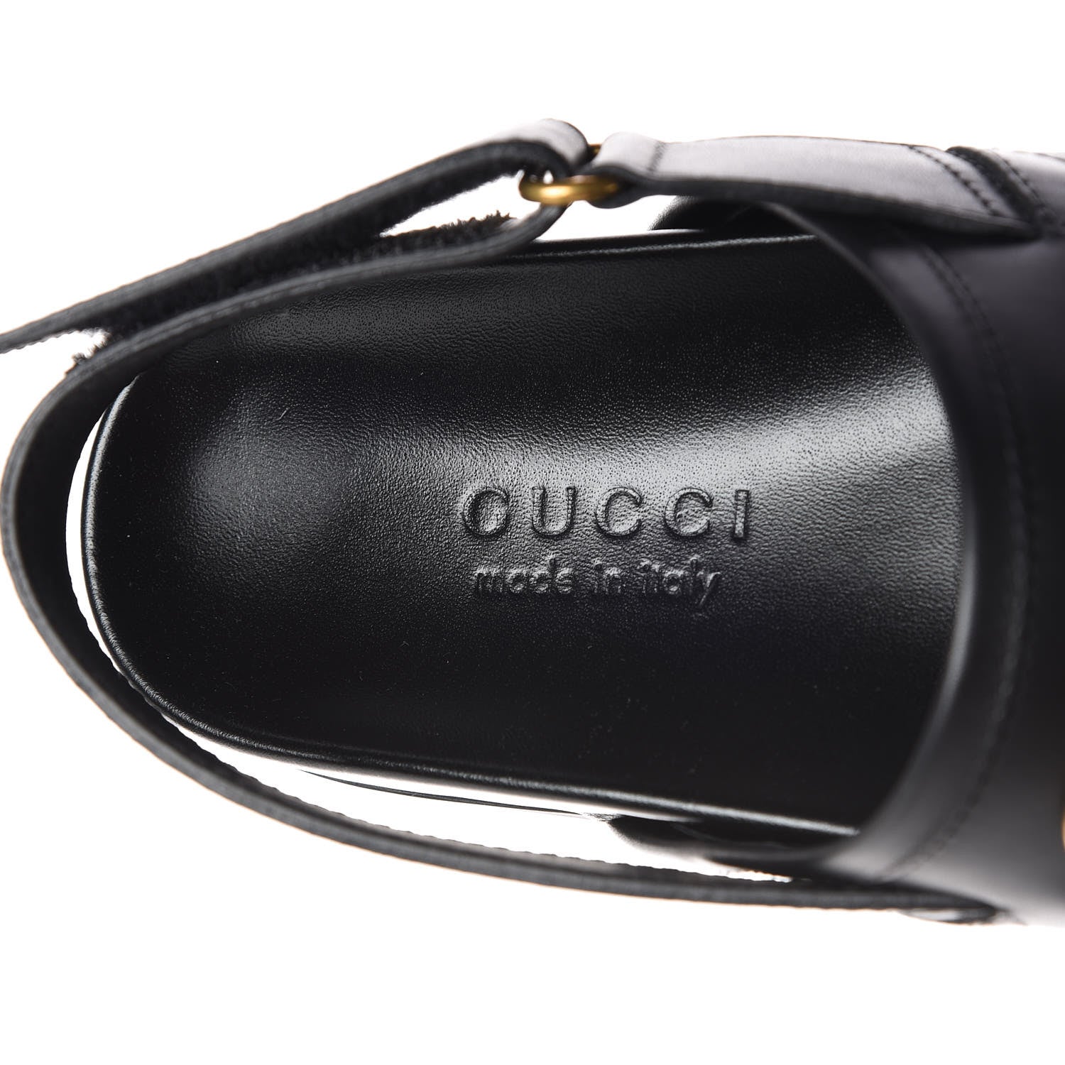 Gucci Calfskin Mens Horsebit River Slingback Slippers 7 Black 9 of 10