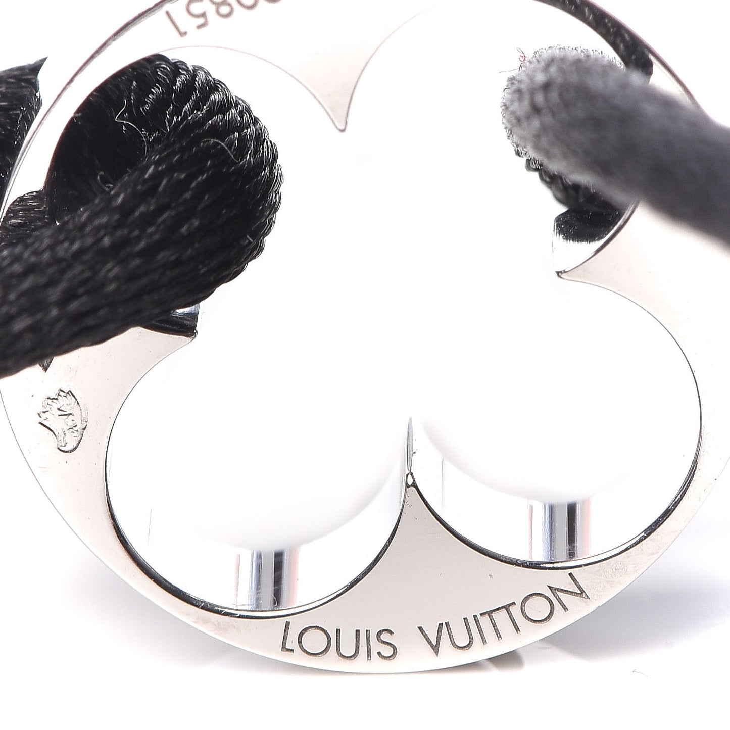 18K White Gold Cord Empreinte Adjustable Bracelet Black