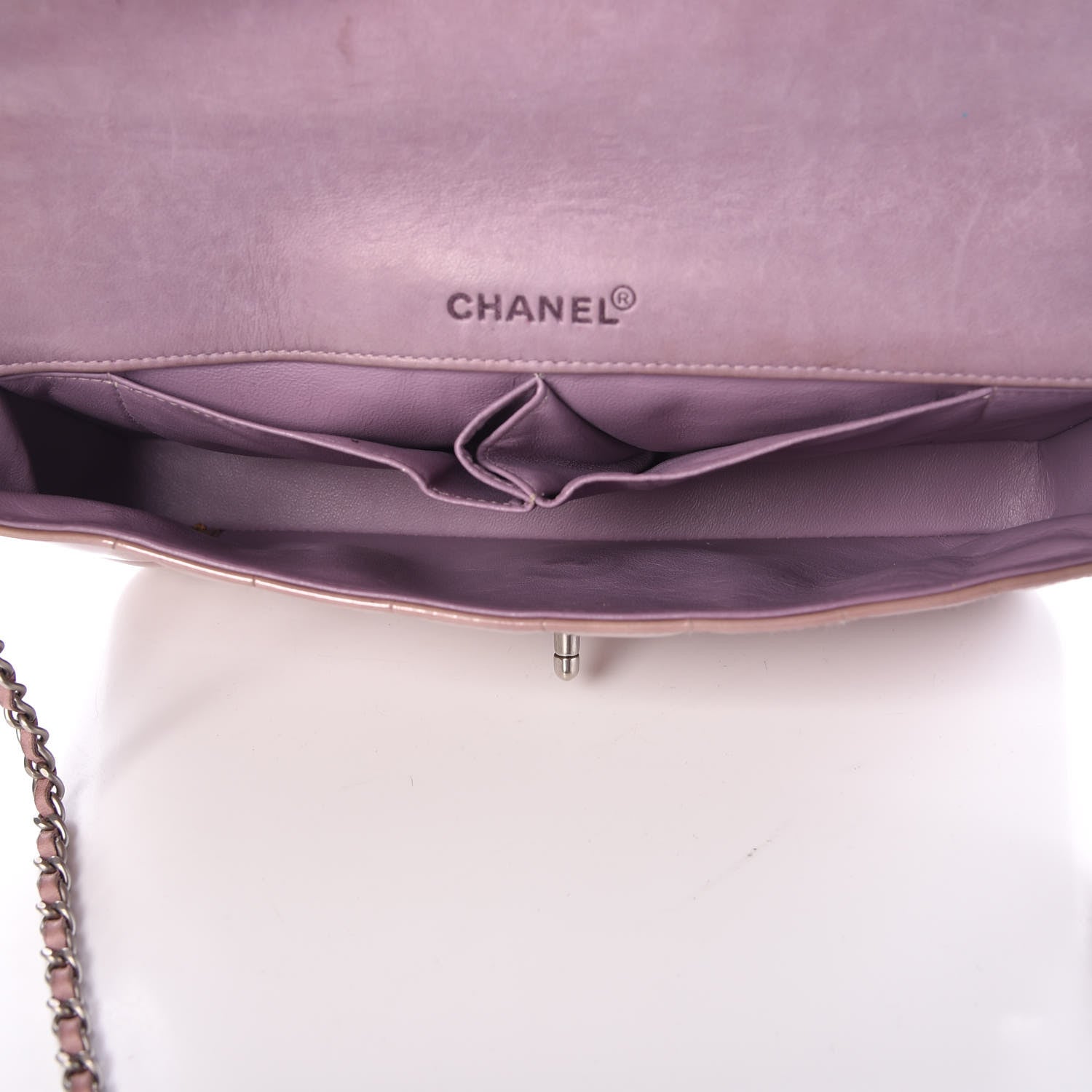 Chanel Patent Quilted East West Chocolate Bar Flap Light Purple 5 of 15