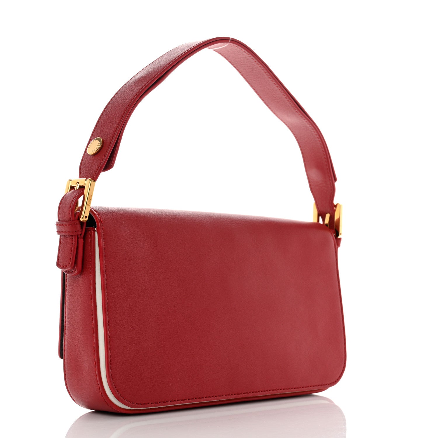 Fendi Vitello Dolce Bi-Color 3Baguette Shoulder Bag Mattone White 2 of 11
