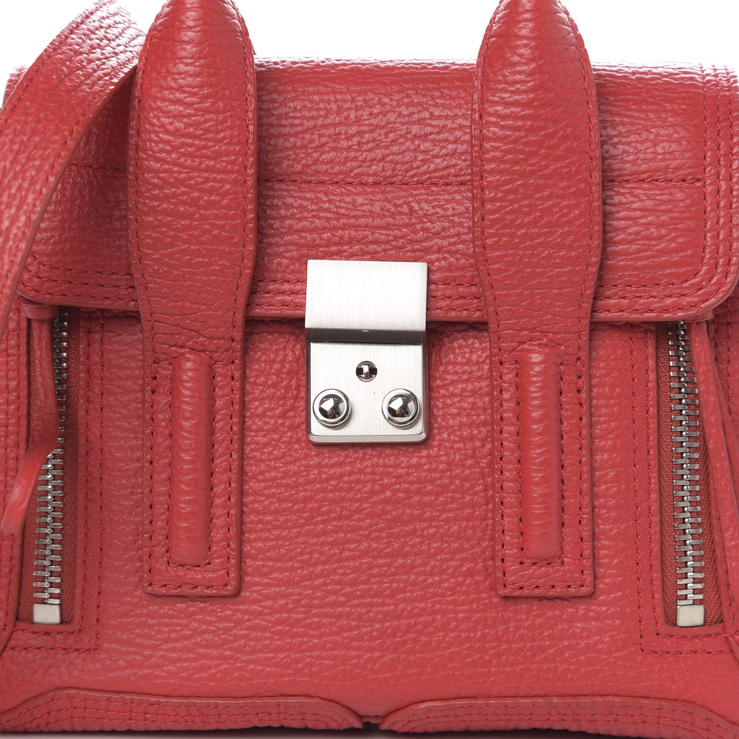 3.1 Phillip Lim 3.1 Textured Calfskin Mini Pashli Satchel Red 9 of 9
