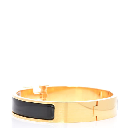 Hermes Enamel Narrow Clic Clac H Bracelet GM Black 3 of 9