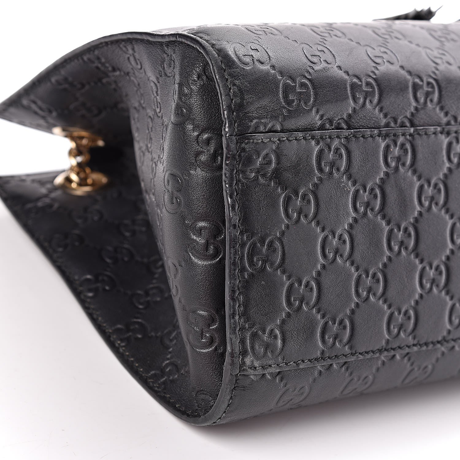 Gucci Guccissima Large Emily Chain Shoulder Bag Black 10 of 16