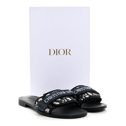Christian Dior Nylon Oblique Dio(r)evolution Slide Sandals 37 Deep Blue 9 of 9
