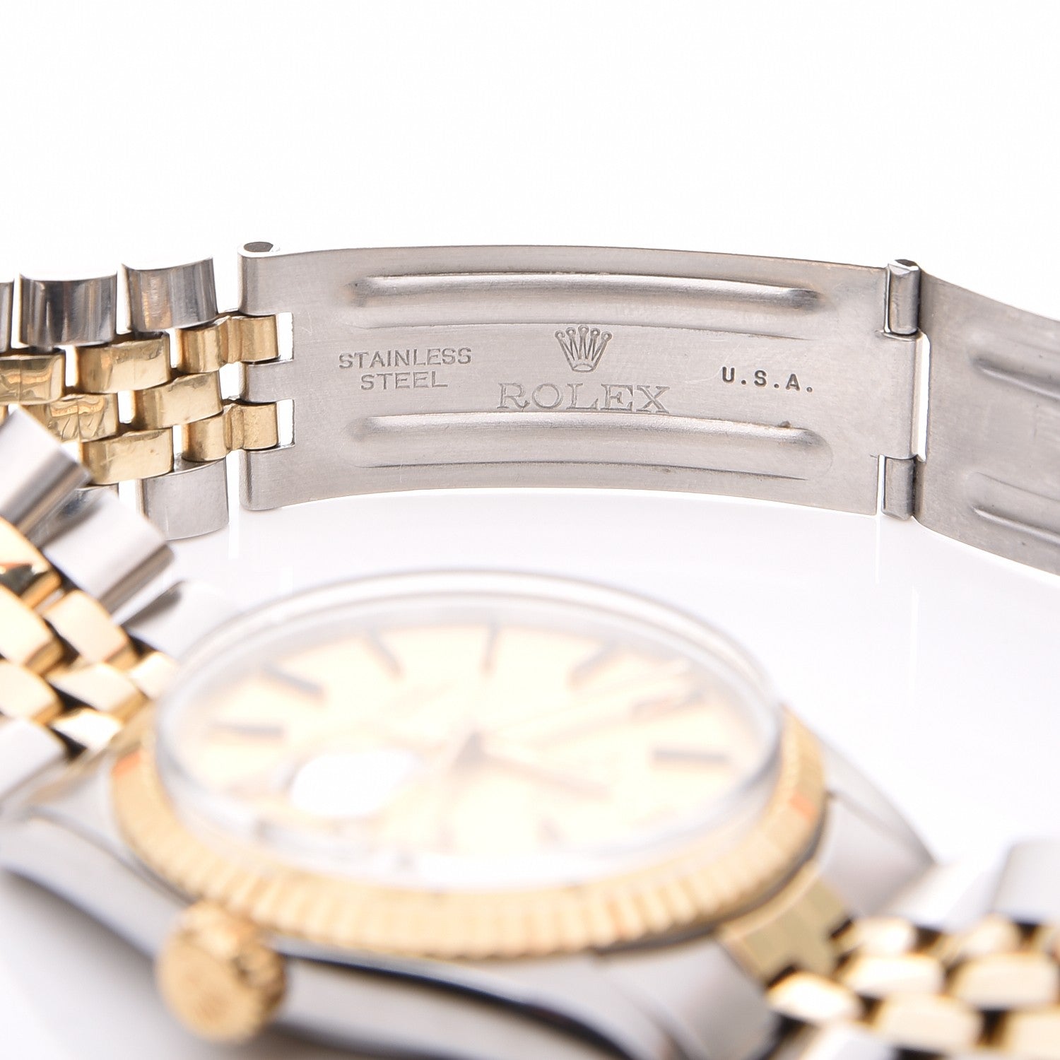 Rolex Stainless Steel 18K Yellow Gold 36mm Oyster Perpetual Datejust Watch Champagne 1601 4 of 5