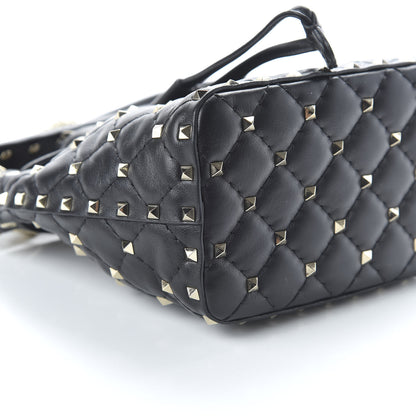 Valentino Garavani Nappa Mini Rockstud Spike Bucket Bag Black 5 of 8