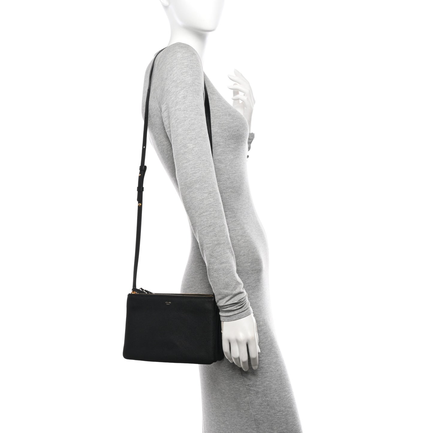 Lambskin Small Trio Crossbody Bag Black