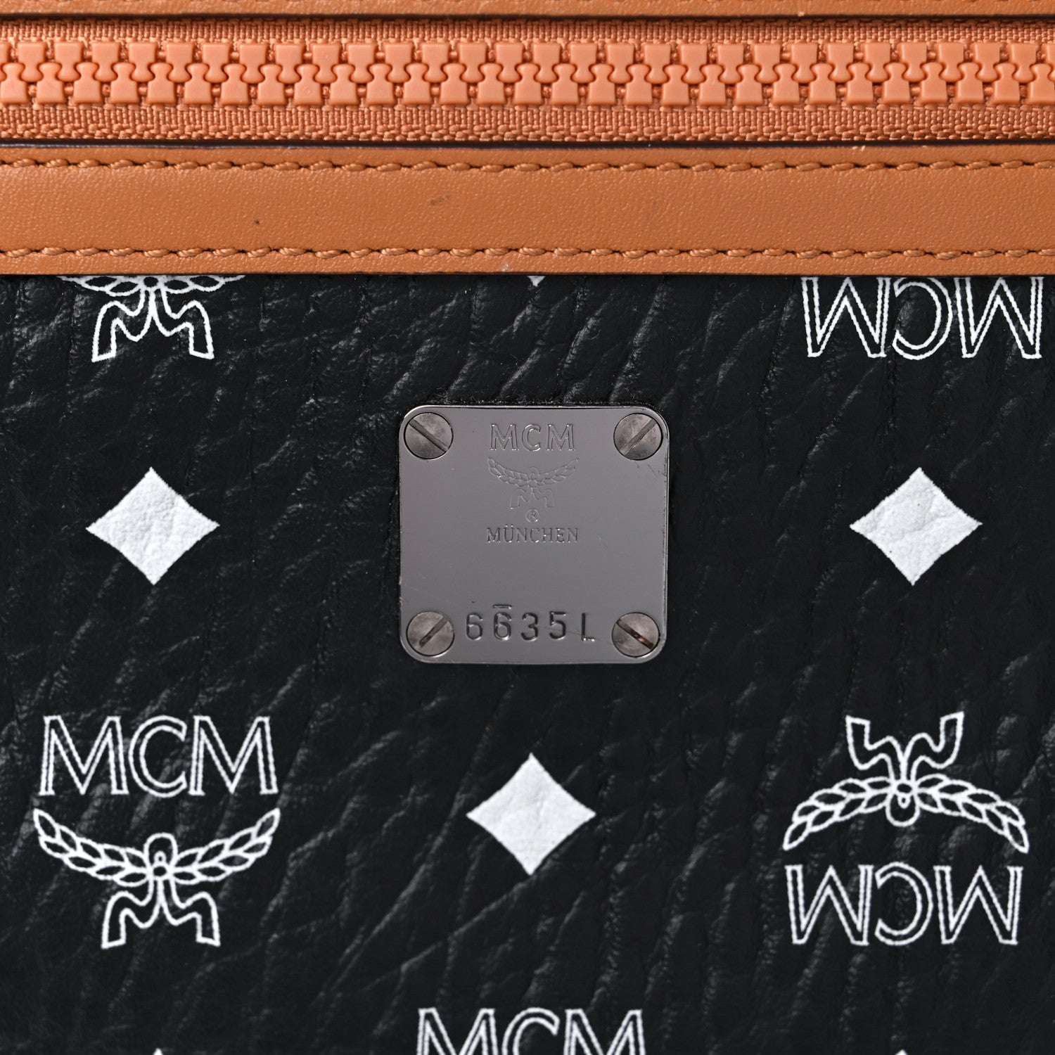 MCM Visetos Camera Crossbody Bag Black Cognac 13 of 17