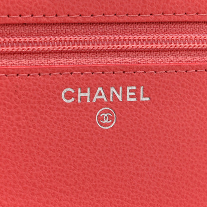 Chanel Grained Calfskin Quilted CC Box Wallet On Chain WOC Pink 6 of 11