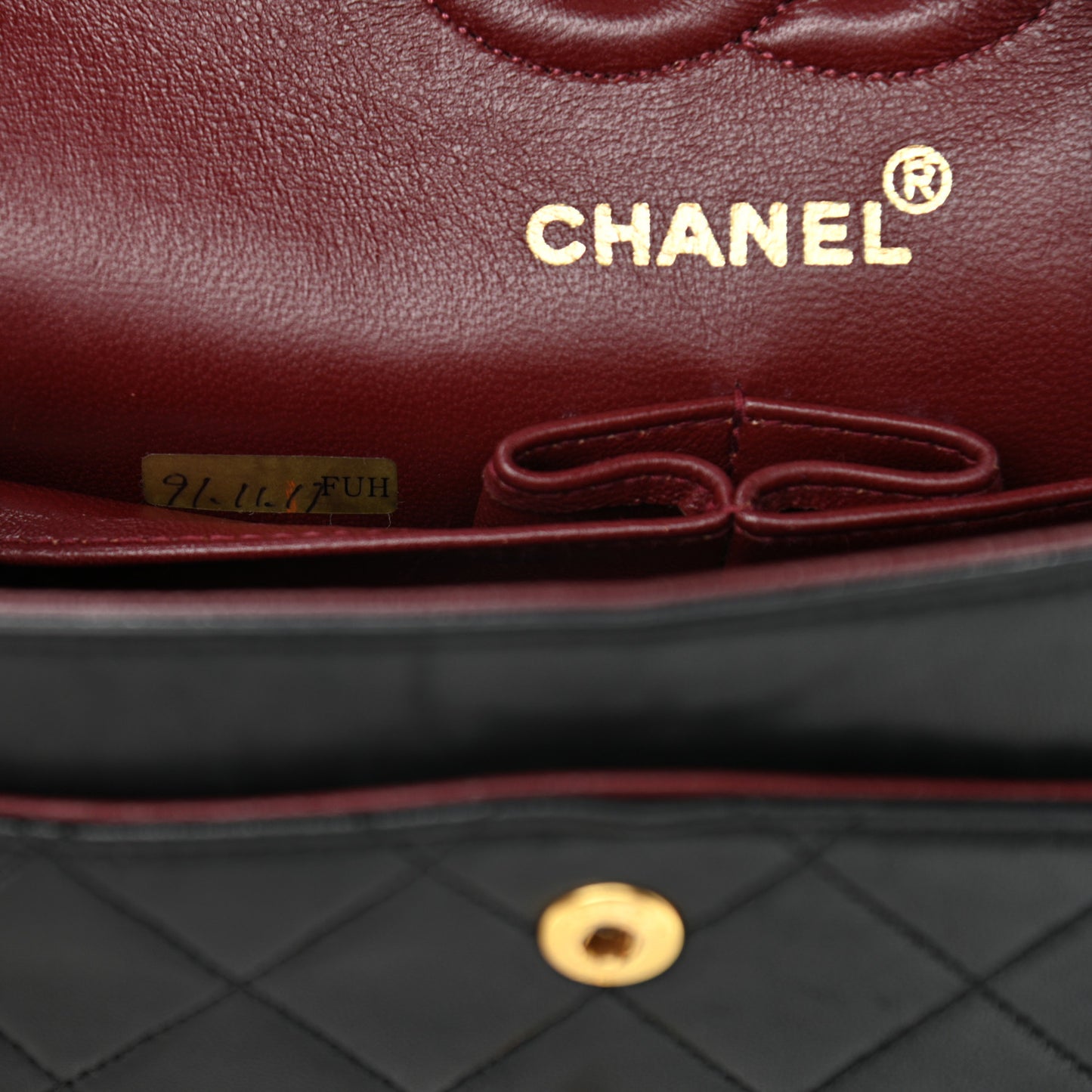 Lambskin Quilted Small Double Flap Black