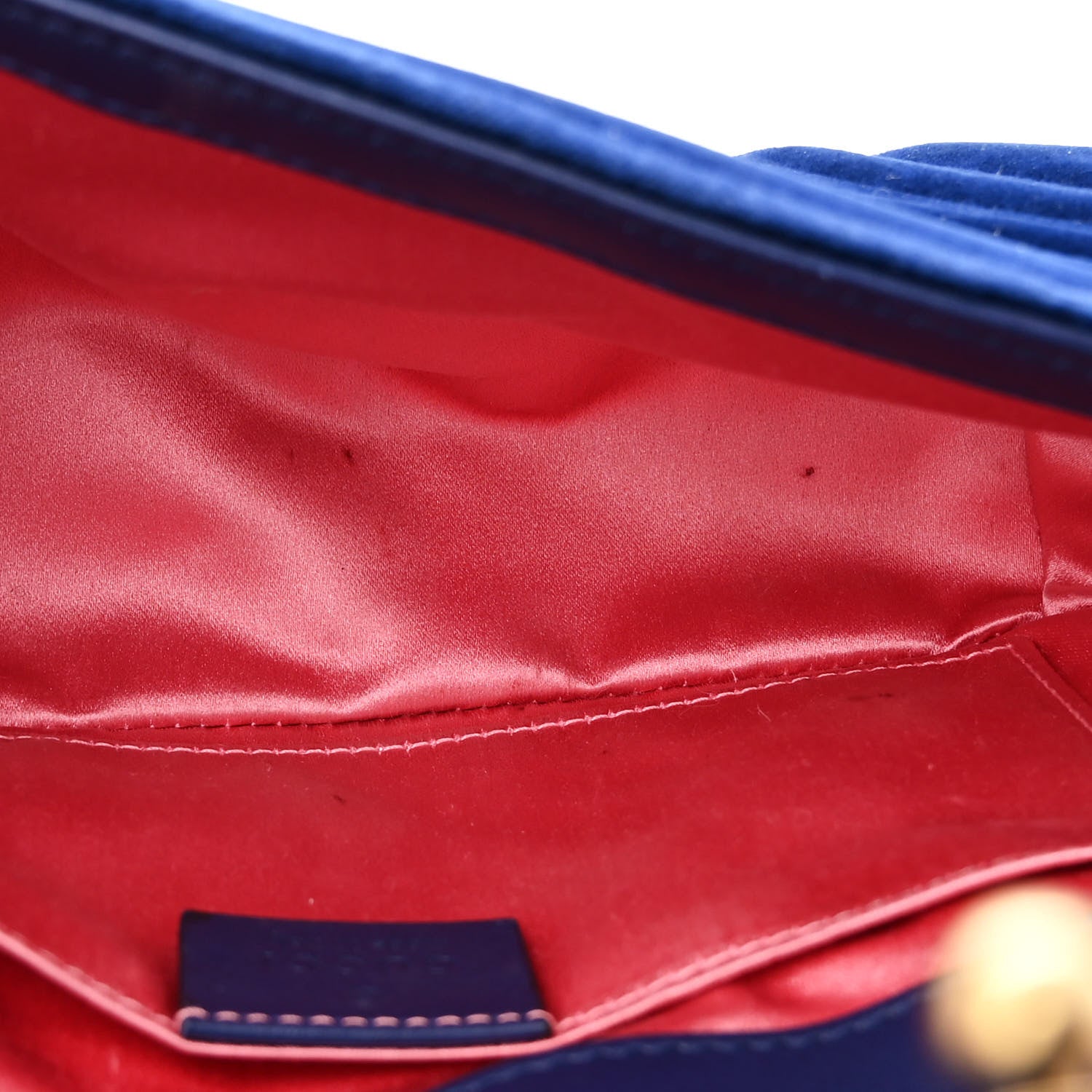 Gucci Velvet Matelasse Mini GG Marmont Shoulder Bag Cobalt Blue 5 of 11