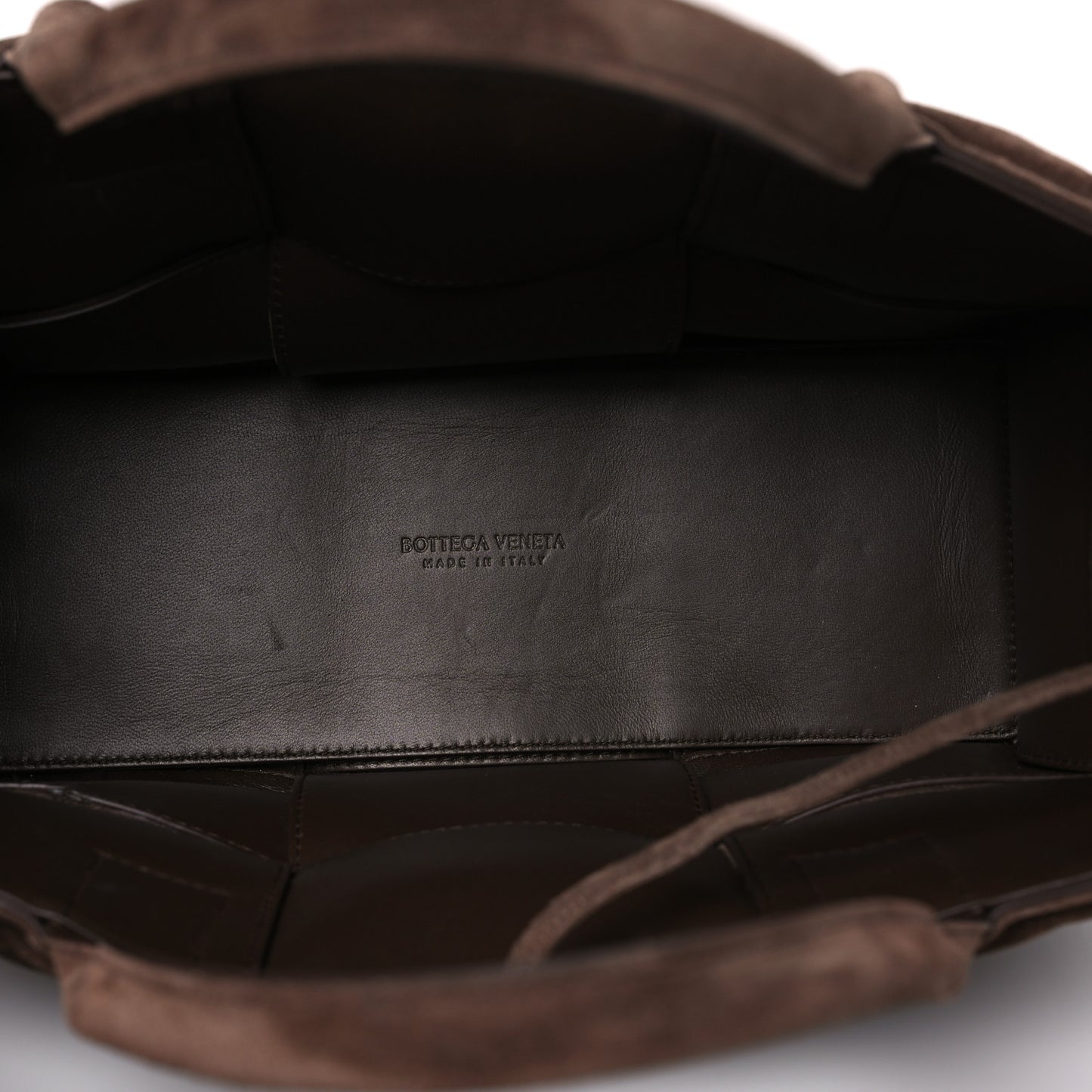 Suede Foulard Intrecciato Small Arco Tote Brownie