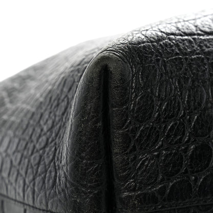 Saint Laurent Calfskin Crocodile Embossed Shopping Tote Black 15 of 16