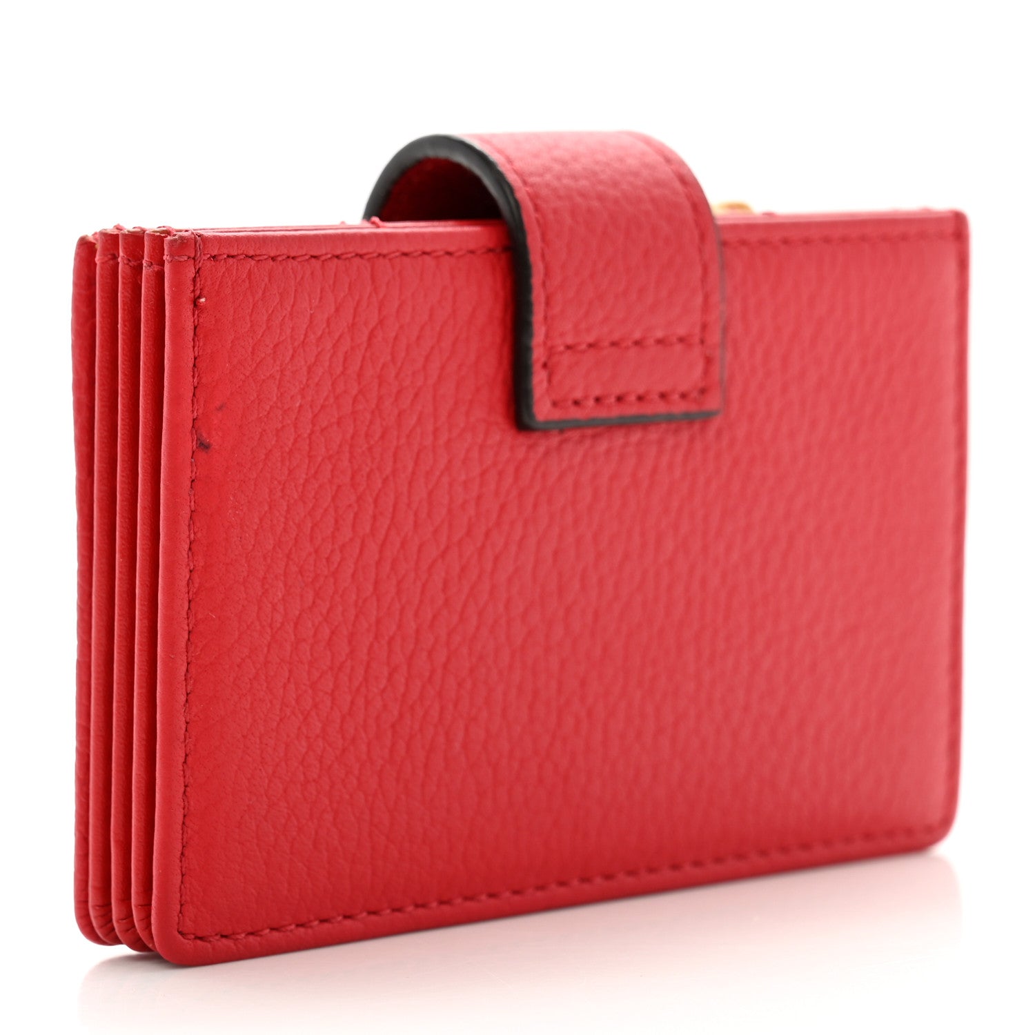 MCM Grained Calfskin Milla Accordion Card Case Red 3 of 6