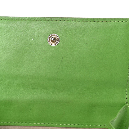 Chanel Lambskin Camellia Embossed Compact French Flap Wallet Green 20 of 21