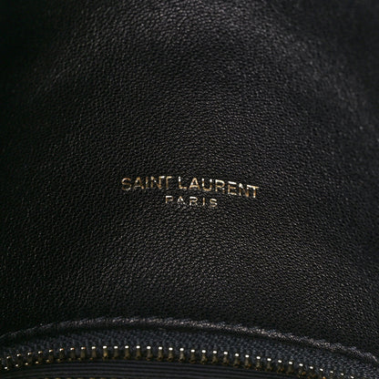 Saint Laurent Lambskin Quilted Medium Loulou Puffer Monogram Chain Satchel Black 6 of 11