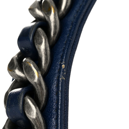 Chanel Goatskin Quilted Large Chanel 19 Flap Dark Blue 11 of 15