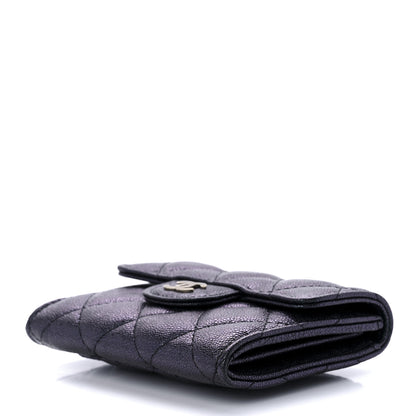 Chanel Iridescent Caviar Quilted Flap Card Holder Wallet Black 8 of 10