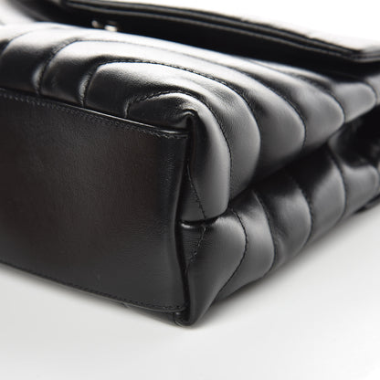 Saint Laurent Calfskin Y Quilted Monogram Small Loulou Chain Satchel Black 9 of 9