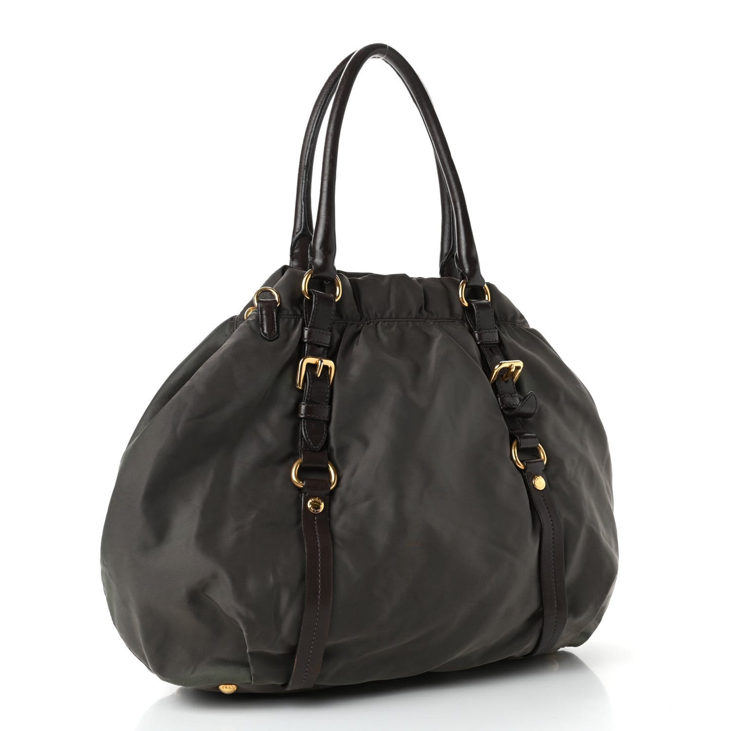 Tessuto Nylon Jacquard Logo Tote Fumo