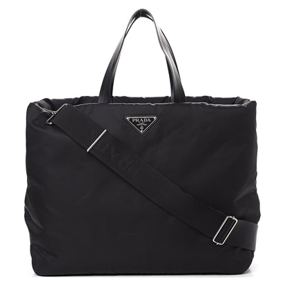 Prada Tessuto Nylon Soft Calfskin Tote Black 1 of 9