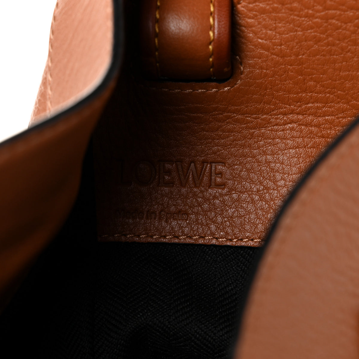 Loewe Grained Calfskin Small Whipstitch Hammock Shoulder Bag Tan 10 of 21